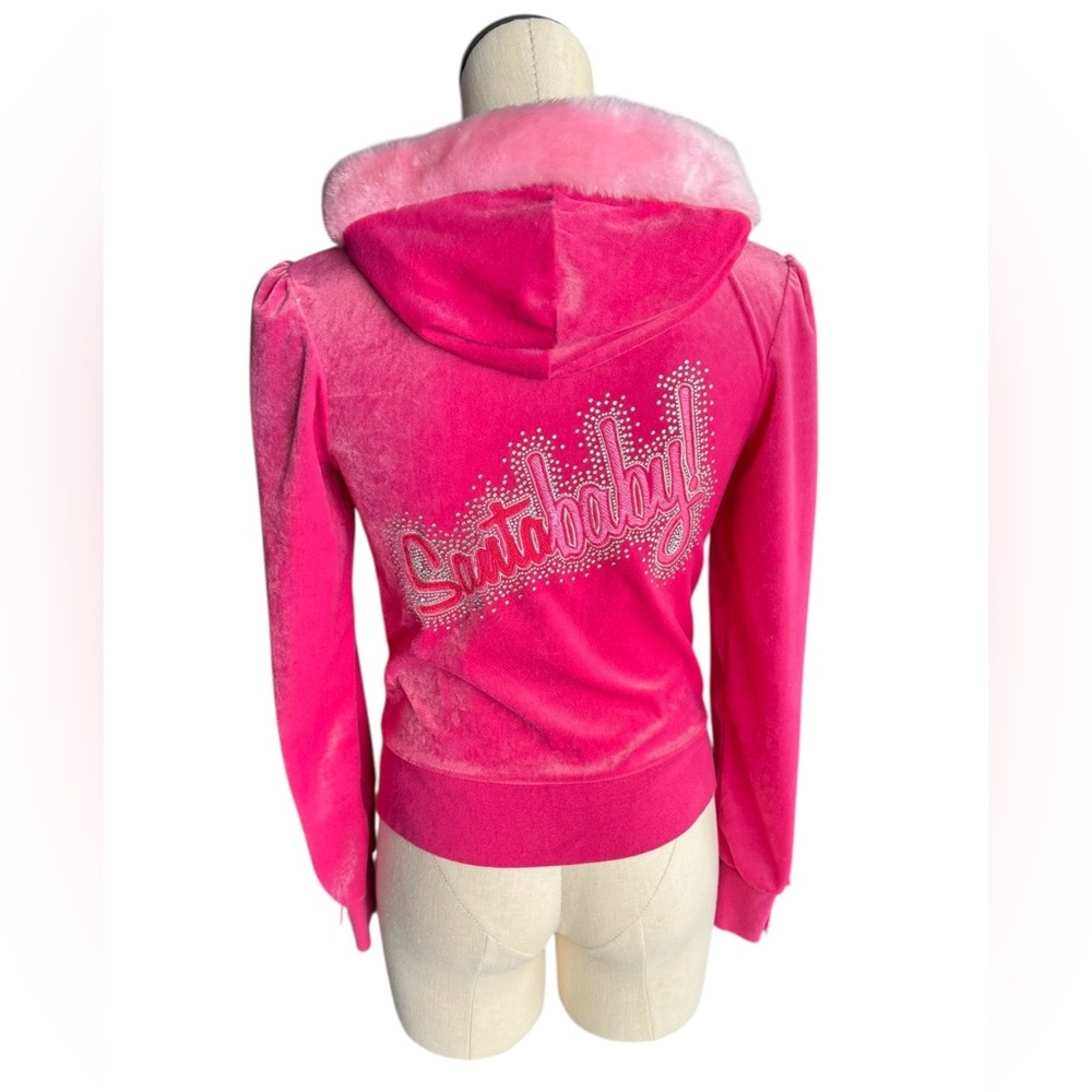 Y2K 2007 Victoria’s Secret Santa’s Baby Sexy Little Things Velour Fur Hood ZipUp